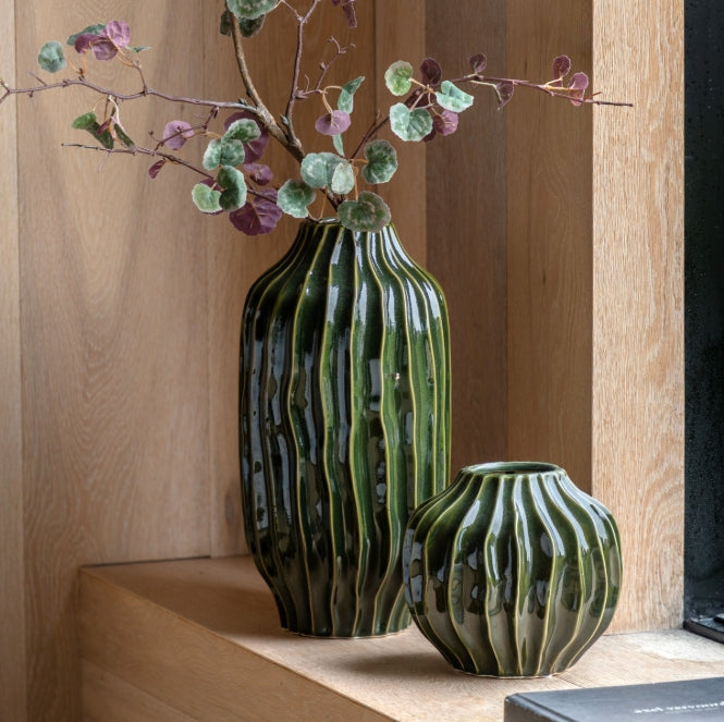 Organic Ribbed Vase Olive Small – The Bottom Drawer Store