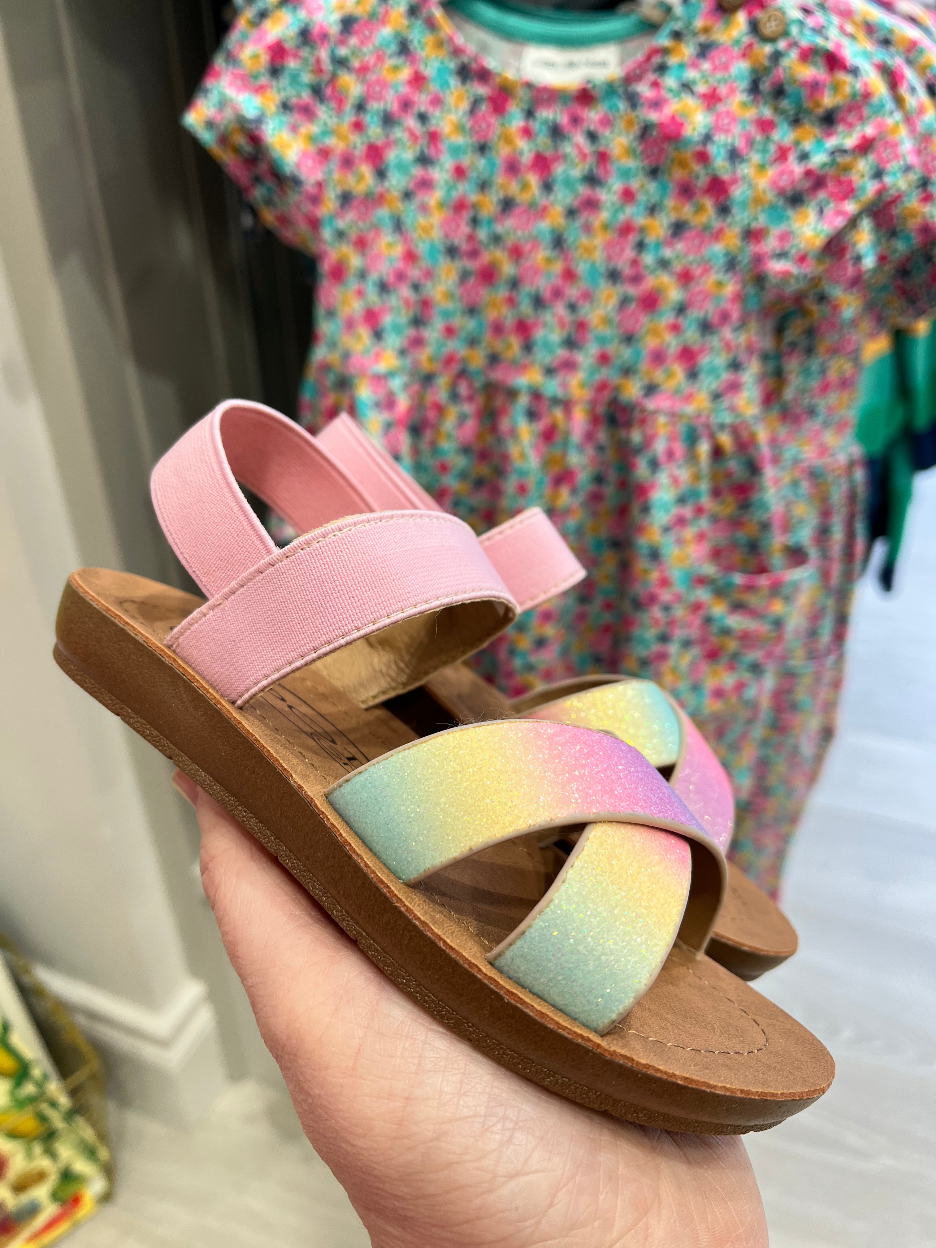 Rainbow girl sandals clearance
